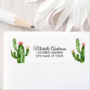 Modern Watercolor Cactus Cacti Desert Succulent Label