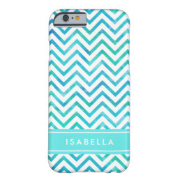Modern  Watercolor Chevron Pattern Blue and White Barely There iPhone 6 Case
