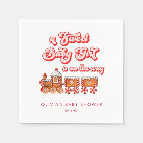 Modern Watercolor Christmas Baby Shower   Napkins