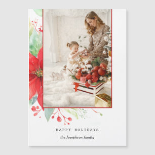 Modern Watercolor Christmas Botanical Photo