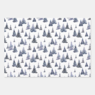 Modern Watercolor Christmas Green Pine Tree Wrappi Wrapping Paper Sheets