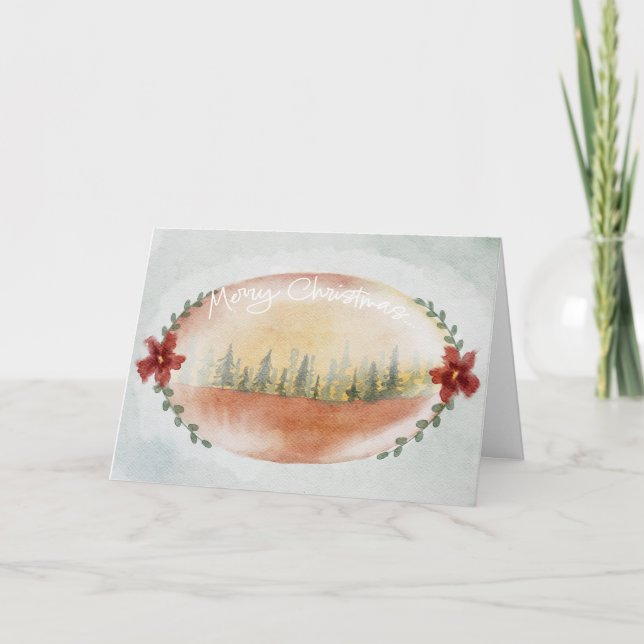 Modern Watercolor Christmas Holidays Card (Front)