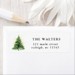 Modern Watercolor Christmas Pine Tree  Label<br><div class="desc">Add a touch of holiday elegance to your mail and gifts with the Modern Watercolor Christmas Pine Tree Label. Featuring a beautifully painted pine tree in soft watercolor, this label is perfect for envelopes, packages, or seasonal organization. Its minimalist design brings warmth and sophistication to any item, making it an...</div>