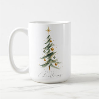 Modern Watercolor Christmas Tree Coffee Mug