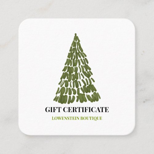 Modern Watercolor Christmas Tree Gift Certificate