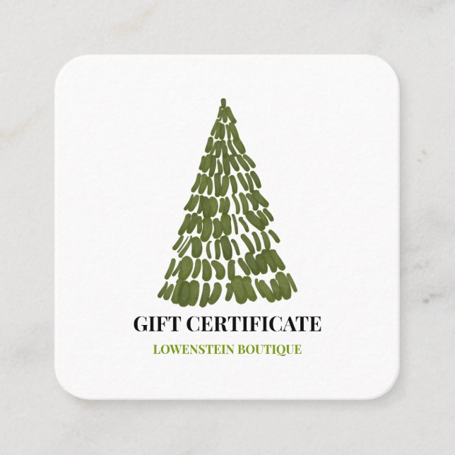 Modern Watercolor Christmas Tree Gift Certificate (Front)