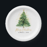 Modern Watercolor Christmas Tree Non Photo Paper Plates<br><div class="desc">Bring elegance to your holiday table with Modern Watercolor Christmas Tree Non-Photo Paper Plates! These stylish plates feature a beautifully painted watercolor Christmas tree, adding a touch of festive charm to any holiday gathering. Perfect for Christmas dinners, parties, or cozy family get-togethers, these durable plates combine convenience with sophistication, making...</div>