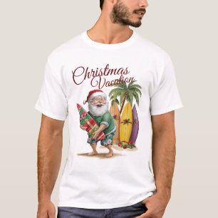 Modern watercolor Christmas vacation with santa4 T-Shirt