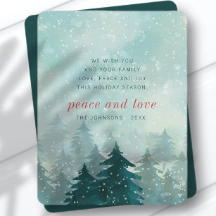 Modern Watercolor Christmas Winter Snow Forest Holiday Card