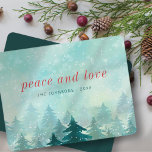 Modern Watercolor Christmas Winter Snow Forest Holiday Card<br><div class="desc">Design is composed of watercolor snow covered forest of pine trees

Available here:
http://www.zazzle.com/store/selectpartysupplies</div>