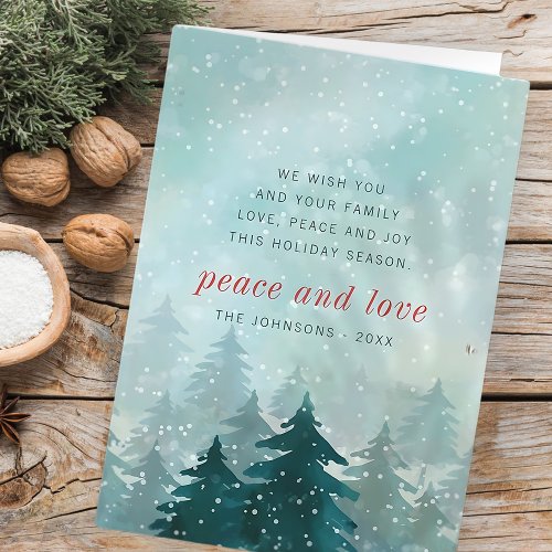 Modern Watercolor Christmas Winter Snow Forest Holiday Card