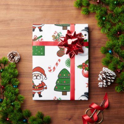 Modern Watercolor Christmas Wrapping Paper