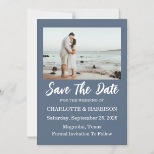 Modern Watercolor Coastal Seascape Wedding Magnetic Invitation