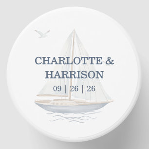 Modern Watercolor Coastal Seascape Wedding Mini Candle Favors