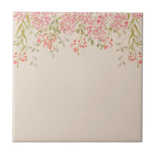 Modern Watercolor colorful  Flowers & personalize Ceramic Tile