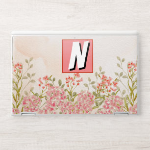 Modern Watercolor colorful Flowers & personalize HP Laptop Skin