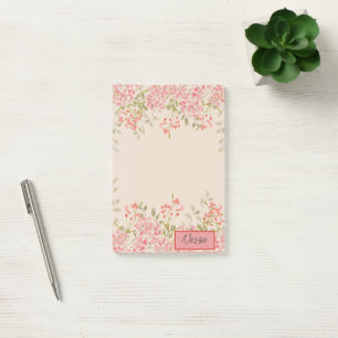 Modern Watercolor colorful Flowers & personalize Post-it Notes