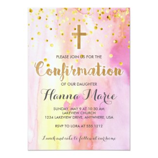 Modern Watercolor Confirmation Invitation