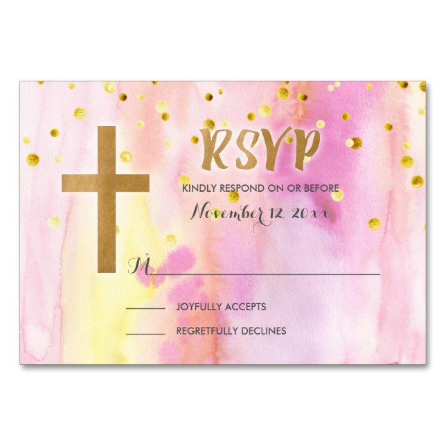 Modern Watercolor Confirmation RSVP Response Card (Front)