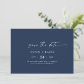 Modern Watercolor Coordinate | Blue Horizontal Save The Date (Standing Front)