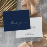 Modern Watercolor Coordinate | Blue Thank You Card<br><div class="desc">This modern watercolor coordinate thank you card is perfect for a stylish contemporary wedding. The simple navy blue and white design features unique industrial lettering typography with modern boho style. Customizable in any color. Keep the design minimal and elegant, as is, or personalize it by adding your own graphics and...</div>