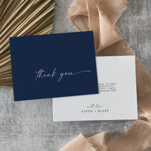 Modern Watercolor Coordinate   Blue Thank You Card
