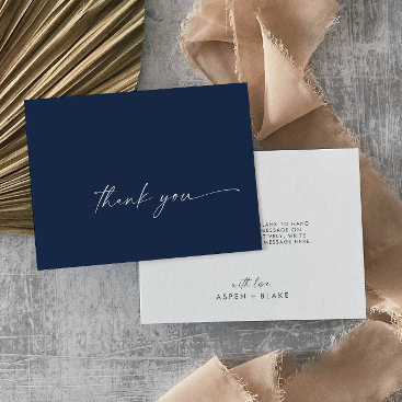 Modern Watercolor Coordinate | Blue Thank You Card