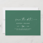 Modern Watercolor Coordinate | Green Horizontal Save The Date (Front)