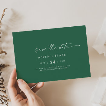 Modern Watercolor Coordinate | Green Horizontal Save The Date by FreshAndYummy at Zazzle