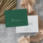 Modern Watercolor Coordinate | Green Thank You Card<br><div class="desc">This modern watercolor coordinate green thank you card is perfect for a stylish contemporary wedding. The simple emerald green and white design features unique industrial lettering typography with modern boho style. Customizable in any color. Keep the design minimal and elegant, as is, or personalize it by adding your own graphics...</div>