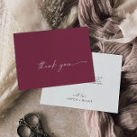 Modern Watercolor Coordinate | Red Thank You Card<br><div class="desc">This modern watercolor coordinate red thank you card is perfect for a stylish contemporary wedding. The simple burgundy red and white design features unique industrial lettering typography with modern boho style. Customizable in any color. Keep the design minimal and elegant, as is, or personalize it by adding your own graphics...</div>