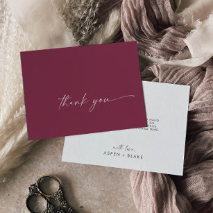 Modern Watercolor Coordinate   Red Thank You Card