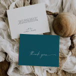 Modern Watercolor Coordinate | Teal Thank You Card<br><div class="desc">This modern watercolor coordinate teal thank you card is perfect for a stylish contemporary wedding. The simple blue green and white design features unique industrial lettering typography with modern boho style. Customizable in any color. Keep the design minimal and elegant, as is, or personalize it by adding your own graphics...</div>