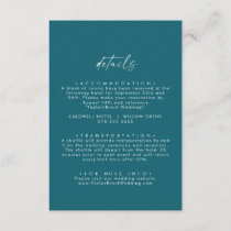 Modern Watercolor Coordinate | Teal Wedding Detail Enclosure Card