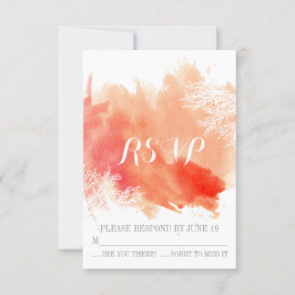 Modern watercolor coral reef wedding RSVP reply