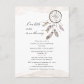 Modern Watercolor Couples Baby Shower Script Invitation Postcard (Front)