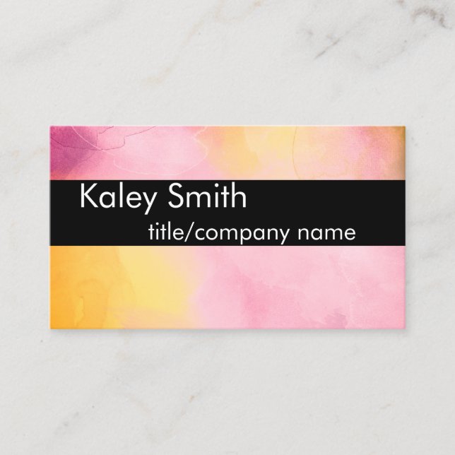 modern watercolor custom business card template (Front)