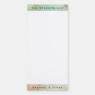 modern watercolor custom names list magnetic notepad