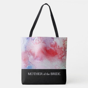 Modern watercolor custom text personalized wedding tote bag