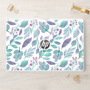 Modern Watercolor cute Leaves Pattern HP Laptop Skin