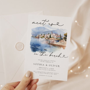 Modern Watercolor Destination Wedding Invitation