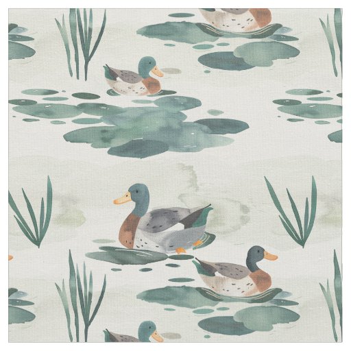 Modern watercolor ducks fabric