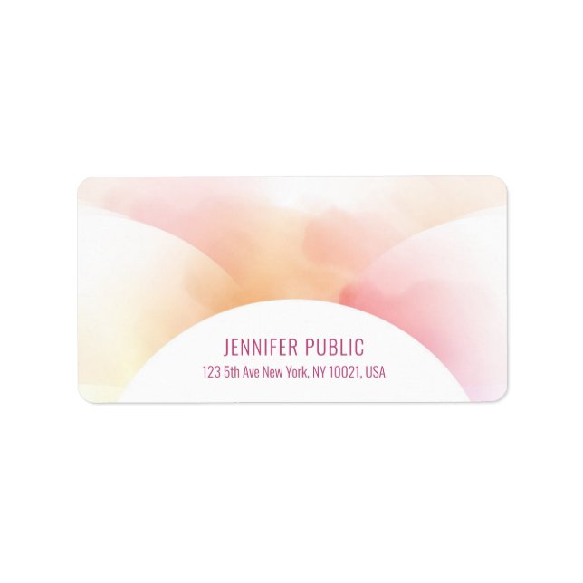 Modern Watercolor Elegant Colorful Template Label (Front)