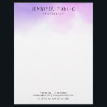 Modern Watercolor Elegant Purple White Template Letterhead<br><div class="desc">Modern Watercolor Elegant Purple White Template Professional Letterhead.</div>