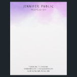 Modern Watercolor Elegant Purple White Template Letterhead<br><div class="desc">Modern Watercolor Elegant Purple White Template Professional Letterhead.</div>
