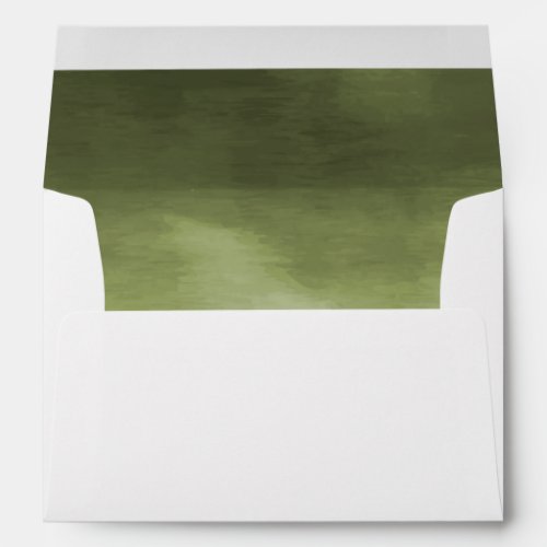 Modern Watercolor Envelope Olive Green