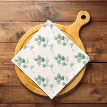 Modern Watercolor Eucalyptus Green Pattern Cloth Napkin by LovePattern at Zazzle