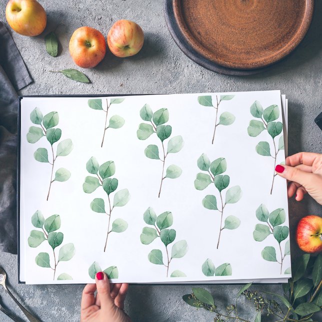 Modern Watercolor Eucalyptus Green Pattern Placemat (Creator Uploaded)