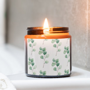 Modern Watercolor Eucalyptus Green Pattern Square Sticker