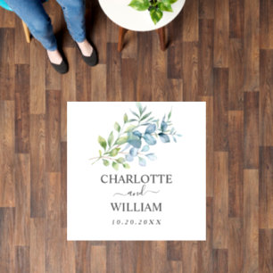 Modern Watercolor Eucalyptus Greenery Wedding Floor Decals